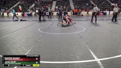 100 lbs 1st Place Match - Hunter Pankey, Tonganoxie Wrestling Club vs James Bilby, South Central Punishers