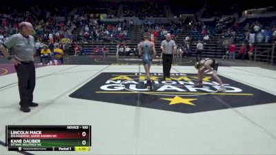 100 lbs Semifinal - Kane Dauber, Ottawa Wolfpack WC vs Lincoln Mack, Bolingbrook Junior Raiders WC