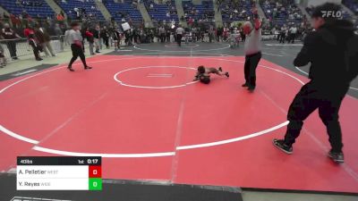 40 lbs 3rd Place - Amahri Pelletier, Westy Futures Wolfpack vs Yoel Reyes, Widefield Wrestling Club