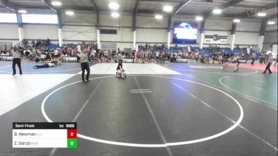 54 lbs Semifinal - Bentley Newman, Illinois Valley YW vs Zeke Garza, Bagdad Copperheads WC