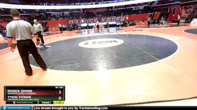 3A 126 lbs Cons. Round 1 - Tyson Zvonar, Frankfort (Lincoln-Way East) vs Patrick Zimmer, Wilmette (Loyola Academy)