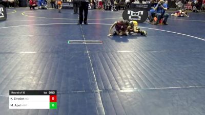 74 lbs Round Of 16 - Kallen Snyder, Indiana vs Mack Apel, North Allegheny