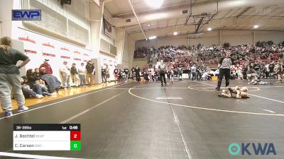 36-39 lbs 3rd Place - Jace Bechtel, Skiatook Youth Wrestling vs Cutter Carson, Salina Wrestling Club