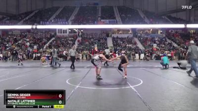 110 lbs Cons. Round 3 - Natalie Lattimer, Pittsburg Wrestling Club vs Gemma Geiger, Ogden`s Outlaws