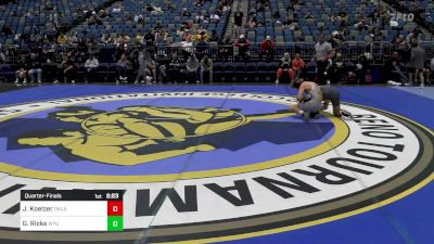 133 lbs Quarterfinal - Jace Koelzer, Oklahoma vs Garrett Ricks, Wyoming