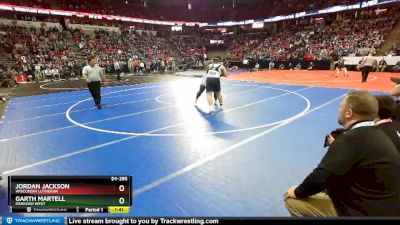 D1-285 lbs Champ. Round 1 - Garth Martell, Oshkosh West vs Jordan Jackson, Wisconsin Lutheran