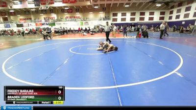 133 lbs Cons. Round 4 - Braden Ledford, Ottawa University vs Freddy Barajas, University Of Saint Mary (KS)