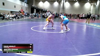 150 lbs Cons. Round 1 - David Hensley, Little Axe vs Brecken Graham, Arkansas City HS