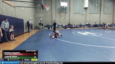 56 lbs Champ. Round 1 - Carson Beam, Piranha Wrestling Club vs Patrick Roberts, Cherry Creek Wrestling Club