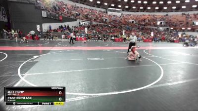 100 lbs Semifinal - Cage Preslaski, Pulaski vs Jett Hemp, Neillsville