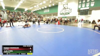 150 lbs Cons. Round 5 - Alex O`Neil, Hamilton HS vs Mariah Rodriguez, Barstow