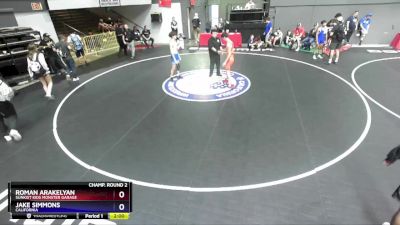 126 lbs Champ. Round 2 - Roman Arakelyan, Sunkist Kids Monster Garage vs Jake Simmons, California