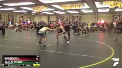 130 lbs Semis & 1st Wrestleback (8 Team) - Ryan Mitchell, Mat Assassins Black vs Braylon Gonzles, Team Alien