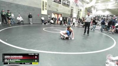 122 lbs Cons. Round 4 - Aiden Khorramdel, Red Star Wrestling Academy vs Helo Blackwell, Central Catholic