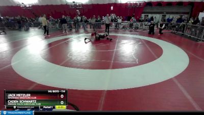 114 lbs Cons. Semi - Caden Schwartz, Oregon Youth Wrestling Club vs Jack Metzler, Waunakee Wrestling Club