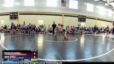 83 lbs Quarterfinal - Nicholas Russell, Bloomington South Wrestling Club vs Noah Goelz, Contenders Wrestling Academy