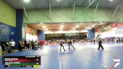 144 lbs Cons. Round 4 - Gavin Meraw, Aliso Niguel vs Armaan Ahmed, Cerritos