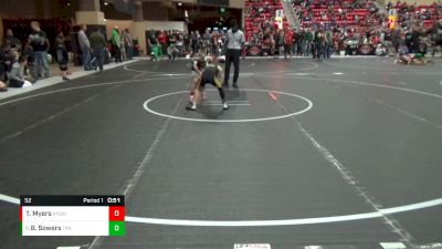 52 lbs Cons. Round 2 - Beau Sowers, Trailhands vs Tierce Myers, Kansas Young Guns Wrestling Cl