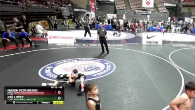 49 lbs Quarterfinal - Ray Lopez, Total Kaos Wrestling Club vs Mason McPherson, RBWC (Rancho Bernardo Wrestling Club)