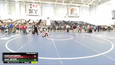 87 lbs Cons. Round 4 - Justin Boudreau, Baldwinsville Wrestling Club vs Isaac Becker, Fulton Wrestling Club