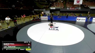 70 lbs Quarterfinal - Cael Marcotte, Socal Grappling Wrestling Club vs Quintin Faull, California