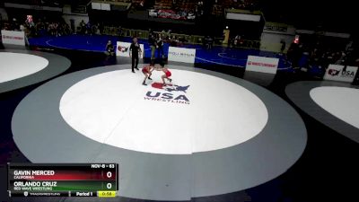 63 lbs Champ. Round 2 - Gavin Merced, California vs Orlando Cruz, Red Wave Wrestling