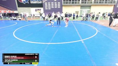 150 lbs Champ. Round 1 - Sinko Vukas, South St. Paul Wrestling Club vs Tatum Garcia, NM Bad Boyz