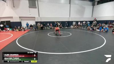 90 lbs Cons. Round 5 - Brayden Turdo, Texas Elite Wrestling Club vs Albie Cigarroa, El Paso Wildcats Wrestling Club