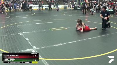 57 lbs Cons. Round 3 - Colton Moore, East Lansing Jr Trojans vs Riley Reed, Center Line WC