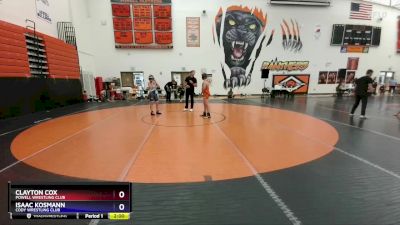 135 lbs Round 5 - Clayton Cox, Powell Wrestling Club vs Isaac Kosmann, Cody Wrestling Club