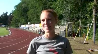 Liz Maloy after big 1500 PB at 2010 Braschaat Meeting