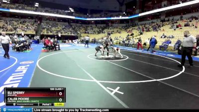 106 Class 1 lbs Cons. Round 2 - Eli Sperry, Gallatin vs Caleb Moore, Central (New Madrid County)