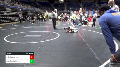 45 lbs Round Of 32 - Grayson Koons, Canon McMillan vs Jonah Burkett, Claysburg-Kimmel