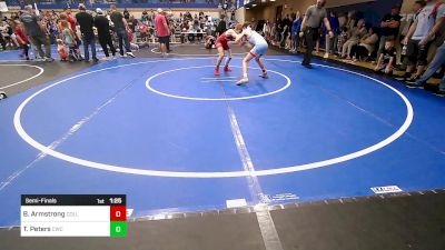 98 lbs Semifinal - Benjamin Armstrong, Collinsville Cardinal Youth Wrestling vs Tristan Peters, Claremore Wrestling Club