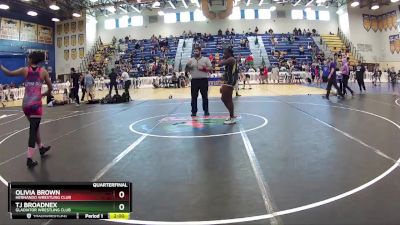 139 lbs Quarterfinal - TJ Broadnex, Gladiator Wrestling Club vs Olivia Brown, Hernando Wrestling Club