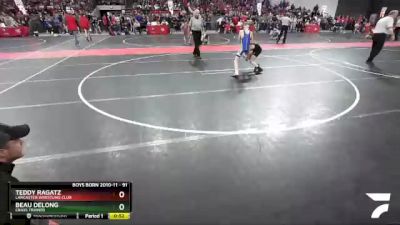 91 lbs Cons. Round 3 - Teddy Ragatz, Lancaster Wrestling Club vs Beau DeLong, Crass Trained