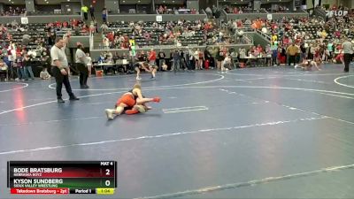 90 lbs Cons. Semi - Kyson Sundberg, Sioux Valley Wrestling vs Bode Bratsburg, Nebraska Boyz