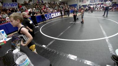 43 lbs Rr Rnd 7 - Kaizer Adams, Harrah Little League Wrestling vs Jase Wilson, Midwest City Bombers Youth Wrestling Club