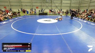 106 lbs Placement Matches (8 Team) - Lincoln Sledzianowski, Pennsylvania Blue vs Grey Burnett, Ohio Scarlet