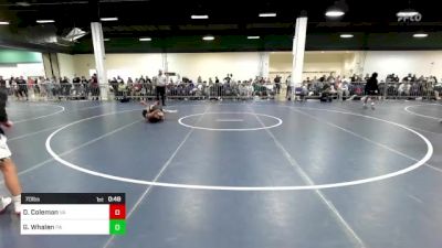 70 lbs Consi Of 8 #1 - Dominik Coleman, VA vs Garrett Whalen, PA