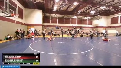 70 lbs 1st Place Match - Benjamin McCoy, American Fork Cavemen vs OakLend Gardiner, Payson Lion Wrestling Club