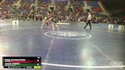 140 lbs Semifinal - Hanna Ryberg, Bismarck Legacy vs Paige Baumgartner, Bismarck