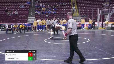 127 lbs Round Of 16 - Andrew Binni, Canon Mcmillan vs Luke Mentzer, Chambersburg Area