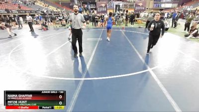 130 lbs Champ. Round 1 - Naima Ghaffar, M3 Wrestling Academy vs Mitzie Hunt, Team Idaho Wrestling Club