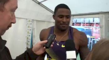 David Oliver after winning Diamond League 110H at 2010 London Diamond League