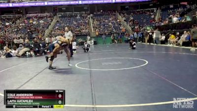 1A 144 lbs Quarterfinal - Cole Anderson, North East Carolina Prep School vs Laith Hatamleh, Bradford Preparatory School