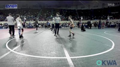 100 lbs Consolation - Jaxon Rickers, Woodward Youth Wrestling vs Chance Dewey, Tulsa Blue T Panthers