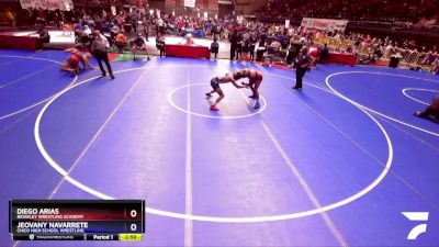 138 lbs Champ. Round 1 - Diego Arias, Brawley Wrestling Academy vs Jeovany Navarrete, Chico High School Wrestling