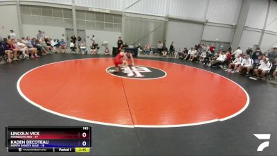 145 lbs Placement Matches (8 Team) - Lincoln Vick, Minnesota Red vs Kaden DeCoteau, North Dakota Blue