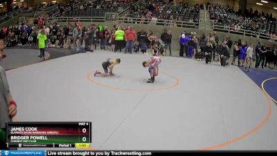 71 lbs Cons. Round 4 - Bridger Powell, Cowboy Mat Club vs James Cook, Klamath Basin Warriors Wrestli